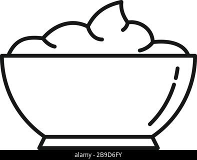 Eco condiment bowl icon. Outline eco condiment bowl vector icon for web design isolated on white background Stock Vector