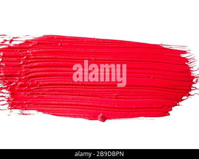 pink paint brush stroke on white background Stock Photo