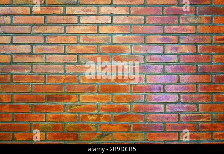 Interior of brick wall background in reddish brown. Stock Photo