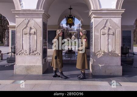 Tomb of the Unknown Soldier in Warsaw Poland Stock Photo