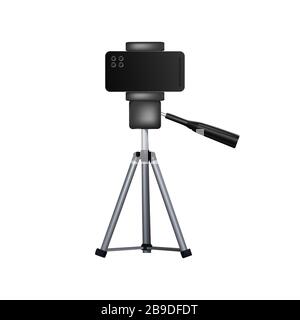 A tripod for a mobile phone. Vector illustration. Photo and video equipment. Stock Vector
