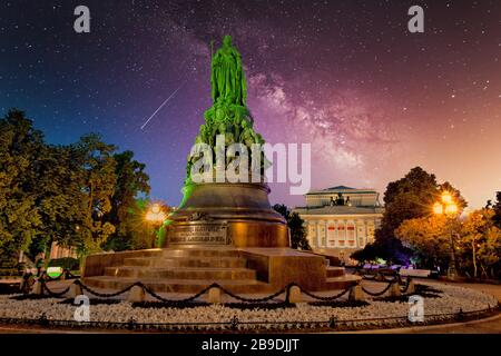 Monument to russian tsarina Ekaterina II in St. Petersburg. Russia Stock Photo