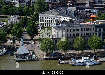 revamp of historic Rotterdam Leuvehaven with museum and port facilities Stock Photo