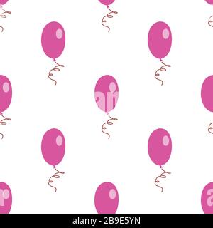 Pink white air balloons seamless pattern Stock Vector