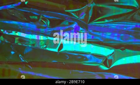 Colorful holographic background. Light reflection, neon colors. Magical marbling effect for banner templates and wallpaper. Stock Photo