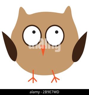 Crazy funny owl hand drawn Stock Vector