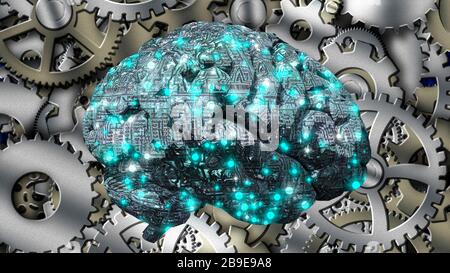 Machine Brain Stock Photo