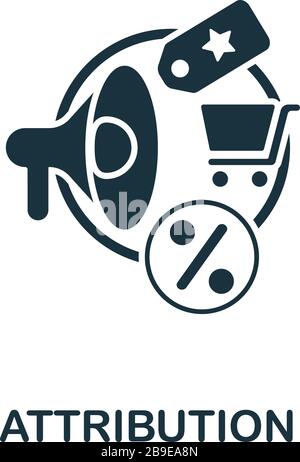 Attribution icon from affiliate marketing collection. Simple line Attribution icon for templates, web design and infographics Stock Vector