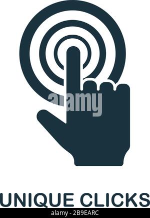 Unique Clicks icon from affiliate marketing collection. Simple line Unique Clicks icon for templates, web design and infographics Stock Vector