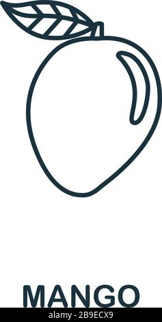 Mango icon from fruits collection. Simple line element mango symbol for ...