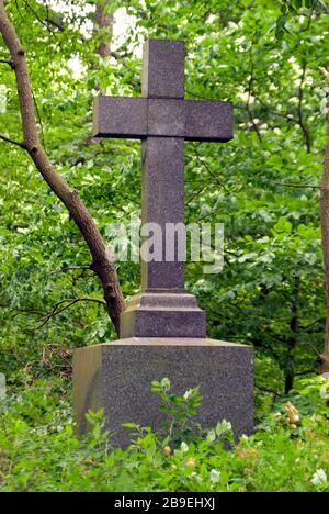 Cemetery in a Forest in Germany Stock Photo