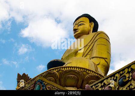 The giant Golden statue of Lord Buddha in nepal, kathmandu Stock Photo