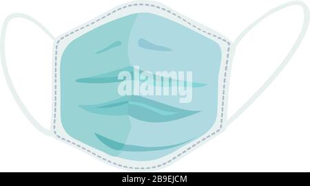 Vector illustration turquose mask on white background. Pandemic and coronavirus outbreaks. mask to fight against Covid-19. Concept of fight against Stock Vector