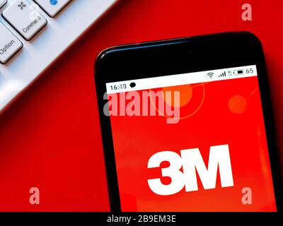 Ukraine. 23rd Mar, 2020. In this photo illustration 3M Multinational conglomerate company logo seen displayed on a smartphone. Credit: Igor Golovniov/SOPA Images/ZUMA Wire/Alamy Live News Stock Photo