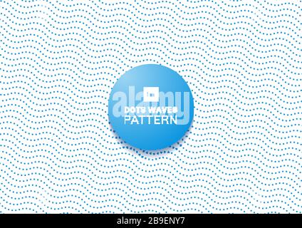 Abstract blue dots waves pattern on white background and texture. Vector illustration Stock Vector