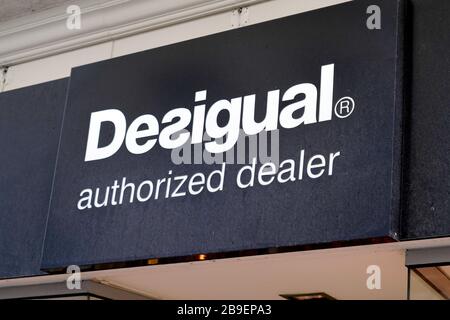 Bordeaux , Aquitaine / France - 02 15 2020 : Desigual authorized dealer logo shop sign spanish store clothing brand Stock Photo