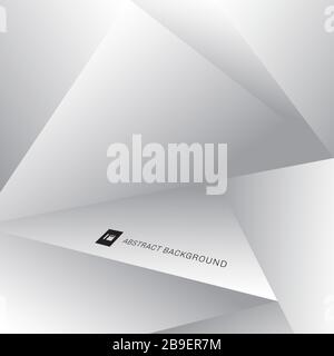 Abstract background 3D white and gray geometric low polygon. Vector illustration Stock Vector