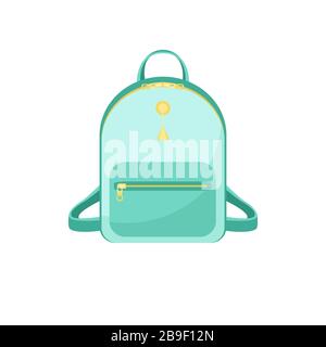 Backpack in a flat style is isolated on a white background. Vector illustration in a flat style. Stock Vector