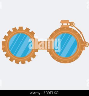 Steampunk goggles isolated on white photo-realistic vector illustration Stock Vector