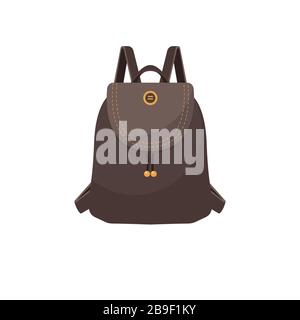 Backpack in a flat style is isolated on a white background. Vector illustration in a flat style. Stock Vector