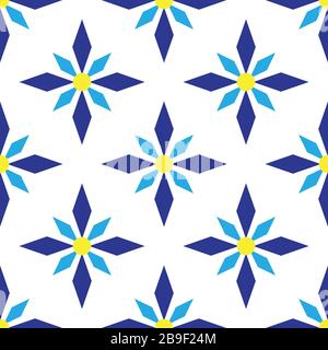 Art abstract geometric blue seamless pattern Stock Vector