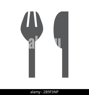 Simple fork and knife icon Stock Vector