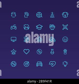 category icons ui design app vector Isolated image Stock Vector