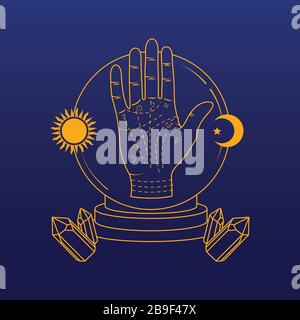 scanning palm logo and icon vector Isolated image Stock Vector