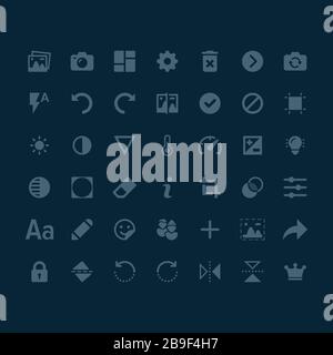 edit photo icons ui design vector Isolated image Stock Vector