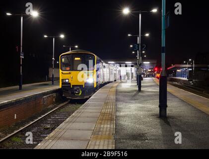 Northern Rail class 150 sprinter train 150131 at Blackburn railway station waiting do depart empty stock to the depot Stock Photo