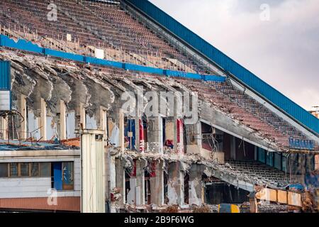 The demolition of Vicente Calderon Football stadium Stock Photo