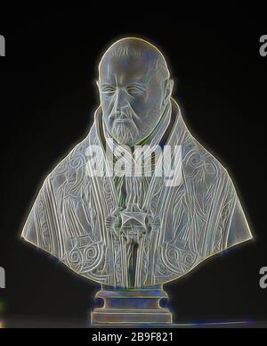 Bust of Pope Paul V, Gian Lorenzo Bernini (Italian, 1598 - 1680), Italy, 1621, Marble, 78 cm (30 11,16 in, Reimagined by Gibon, design of warm cheerful glowing of brightness and light rays radiance. Classic art reinvented with a modern twist. Photography inspired by futurism, embracing dynamic energy of modern technology, movement, speed and revolutionize culture. Stock Photo