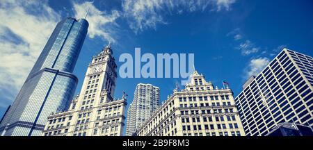 View of Chicago buildings, USA Stock Photo