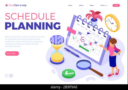 Planning schedule time management Stock Vector