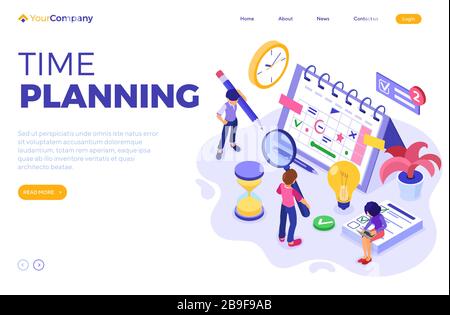 Planning shedule time management Stock Vector