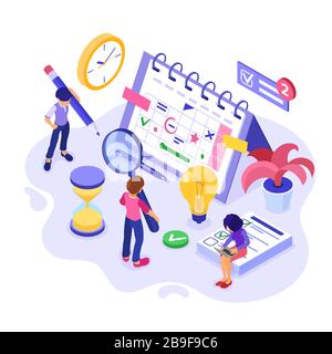 Planning shedule time management Stock Vector