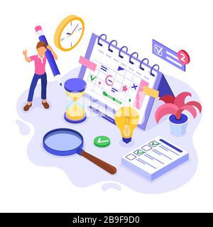 Planning shedule time management Stock Vector