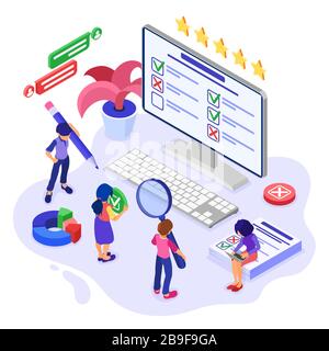 Online Survey Questionnaire Form or Test Stock Vector