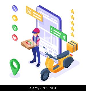 online food order package delivery service Stock Vector
