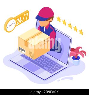 online order package delivery service Stock Vector