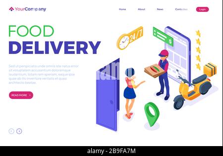 online food order package delivery service Stock Vector