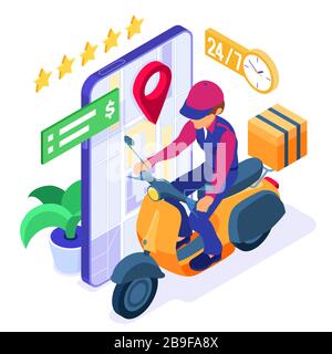 online food order package delivery service Stock Vector