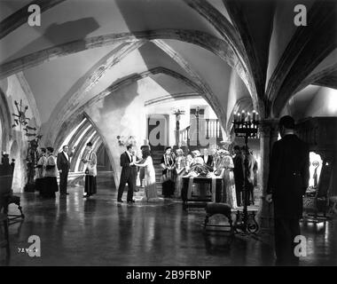 VALERIE HOBSON as Elizabeth Frankenstein with House Servants in THE BRIDE OF FRANKENSTEIN 1935 director JAMES WHALE art direction Charles D. Hall Universal Pictures Stock Photo