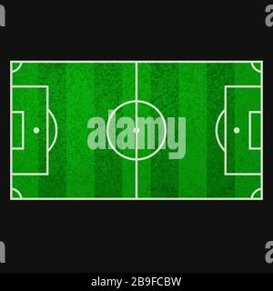 realistic soccer field top view Stock Vector