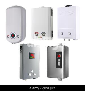 Water Heater House System Collection Set Vector Stock Vector