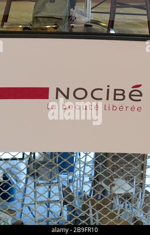 Bordeaux , Aquitaine / France - 01 22 2020 : Nocibe logo in windows main shop Stock Photo