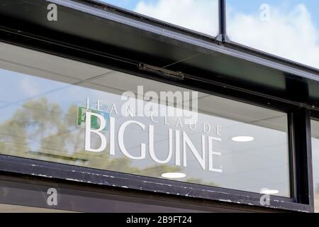 Bordeaux , Aquitaine / France - 09 24 2019 : jean claude Biguine logo shop front store hairdresseur salon French hairdresser Stock Photo