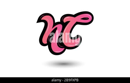 NC letters logo, N and C letters logo alphabet design. Stock Vector