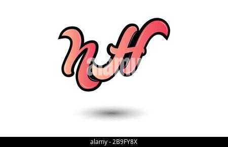 NH HN Letter Initial Logo Design Template Stock Vector