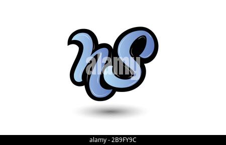 Modern creative unusual elegant NS SN N S artistic blue color initial based letter icon logo. Stock Vector